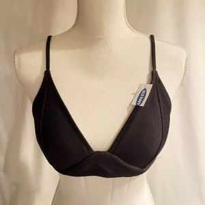 Old Navy Ribbed Black  Swim Bikini Top Sz Large